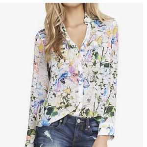 Express Neon Floral Portofino Shirt